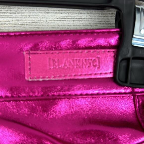 Blank NYC x Free People Women’s 28 Hot Pink Vegan Leather Wide Leg Pants NWT - Picture 5 of 10